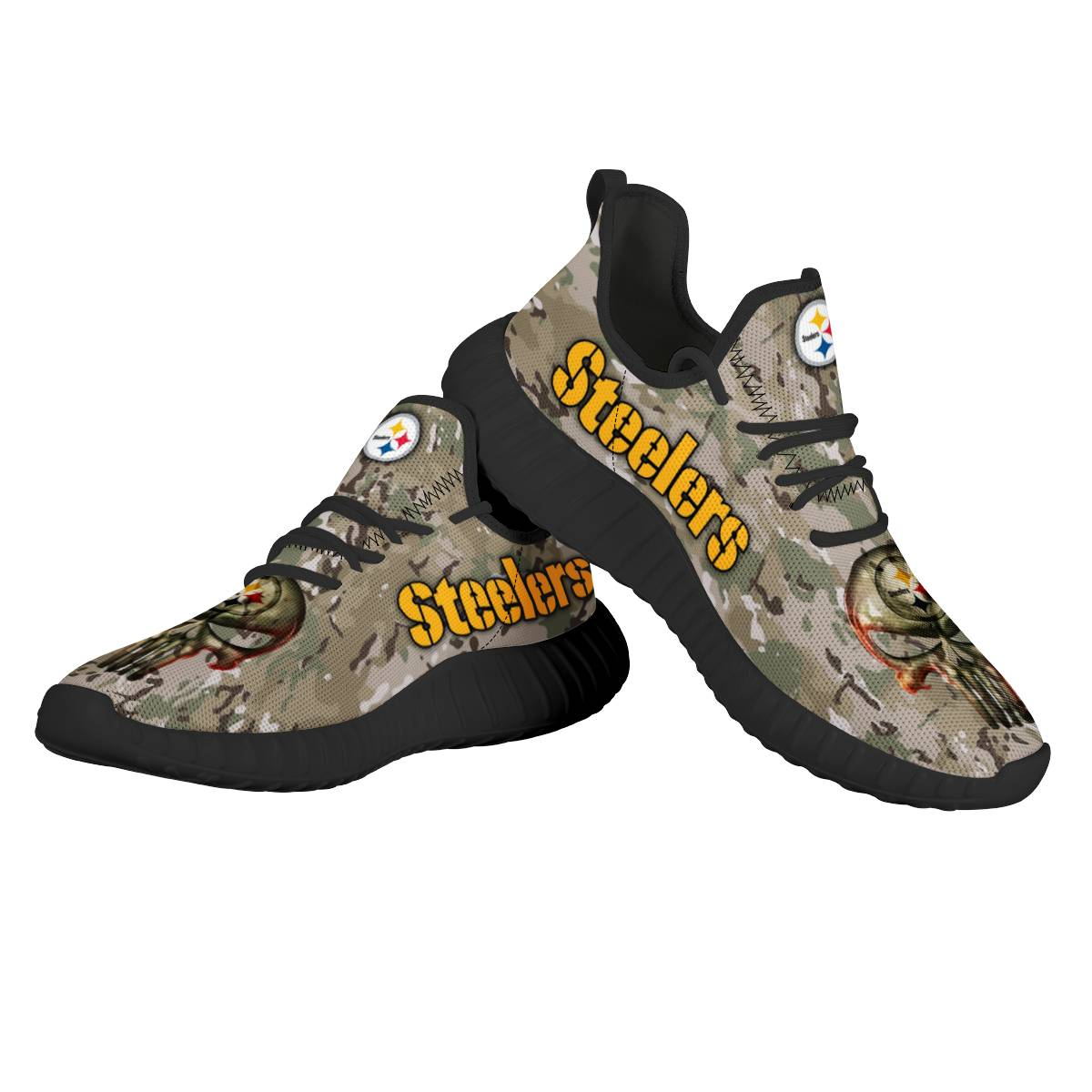 Men's Pittsburgh Steelers Mesh Knit Sneakers/Shoes 011